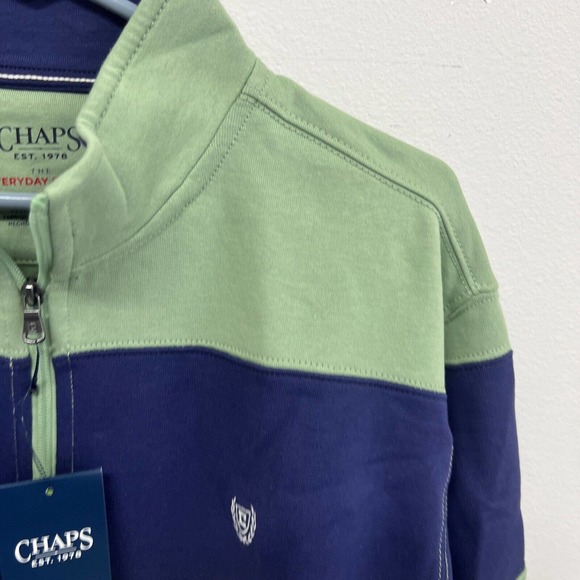 Chaps pullover old school striped colors mens XL Green Navy Everyday Fleece - Picture 4 of 13